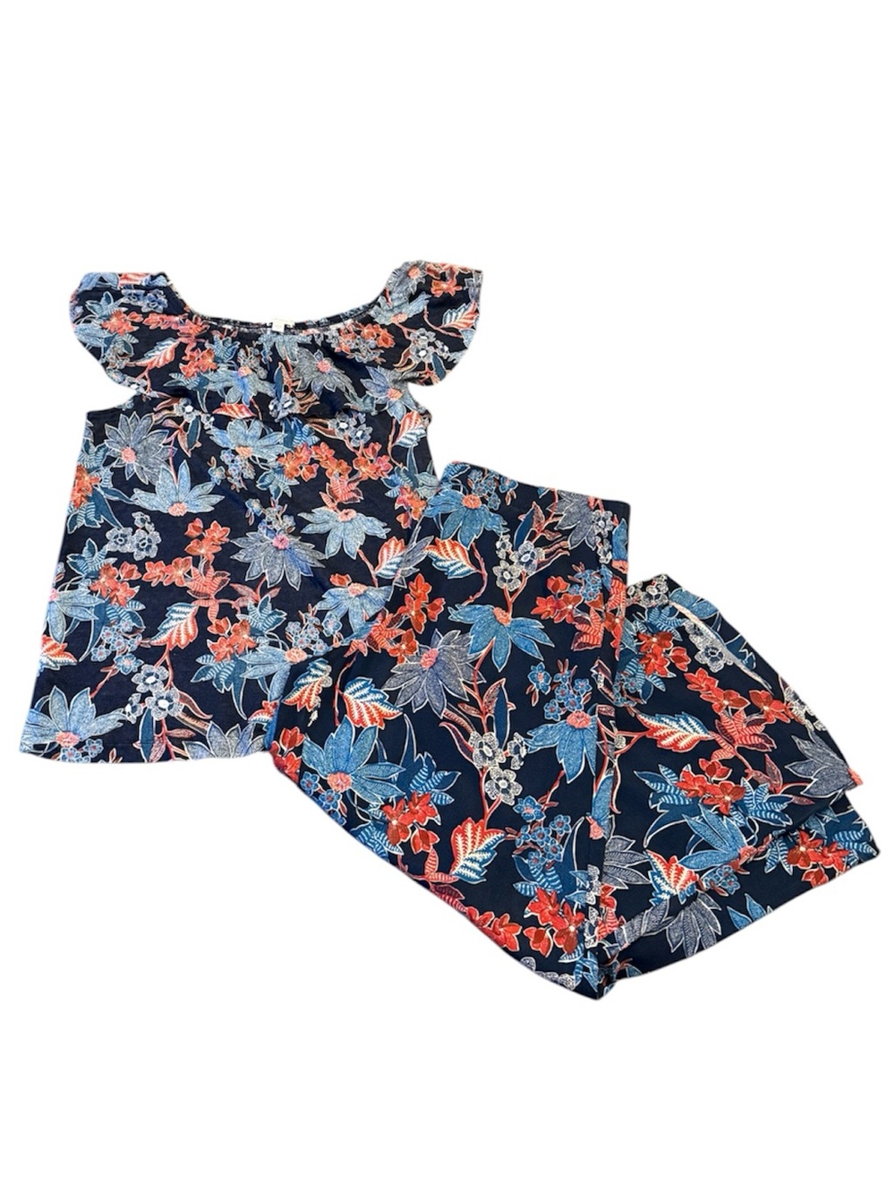 J Jill Love Linen Tropical Set (Blues and Red w/ White Accents)